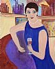 A GLASS OF WINE by Rose Elizabeth Moorcroft at Ross's Online Art Auctions