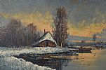 FISHERMANS SHACK, WINTER by William Heany at Ross's Online Art Auctions