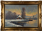 FISHERMANS SHACK, WINTER by William Heany at Ross's Online Art Auctions