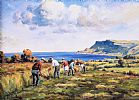 GATHERING HAY, ANTRIM COAST by Charles McAuley at Ross's Online Art Auctions