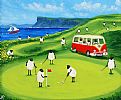 ANDY PATS WANDERING SHEEP ENJOYING A ROUND OF GOLF AT BALLYCASTLE by Andy Pat at Ross's Online Art Auctions