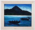 CURRACH BOATS AT CROAGH PATRICK by Sean Loughrey at Ross's Online Art Auctions