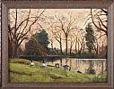 THE LAKE AT WOODBROOKE, BIRMINGHAM by P. Hillman at Ross's Online Art Auctions