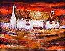 IRISH THATCHED COTTAGE by John Stewart at Ross's Online Art Auctions