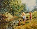 BOYS FISHING by Noel Shaw at Ross's Online Art Auctions