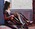 JENNY SITTING BY THE WINDOW by Rowland Davidson at Ross's Online Art Auctions