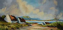 COTTAGES, WEST OF IRELAND by Henry McLaughlin at Ross's Online Art Auctions