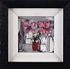 PINK FLOWERS IN A RED VASE by Colin Flack at Ross's Online Art Auctions