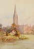 SALISBURY CATHEDRAL by J.D. Brown at Ross's Online Art Auctions