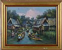 RIVER MARKET, THAILAND by Akkannit at Ross's Online Art Auctions