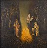 MUSIC AROUND THE CAMP FIRE by Simon MacLeod at Ross's Online Art Auctions