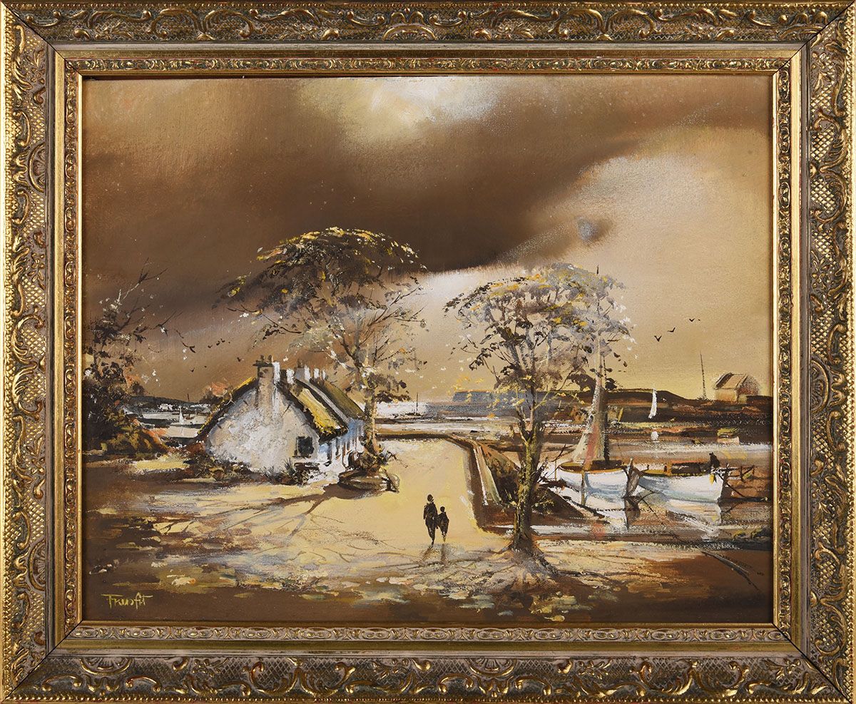 COCKLE ROW, GROOMSPORT by Frank Fitzsimons at Ross's Online Art Auctions