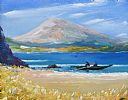 THE CURRACH ON DOWNINGS BEACH by Sean Lorinyenko at Ross's Online Art Auctions