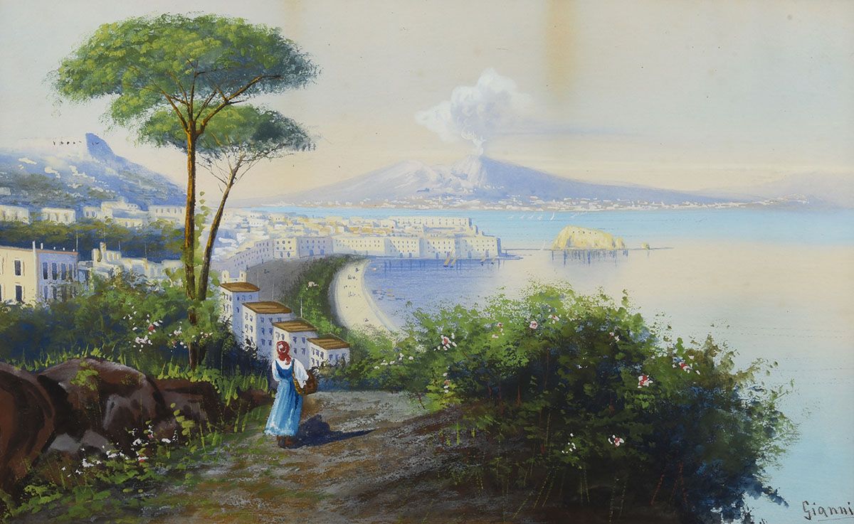 ON THE ITALIAN COAST by GIANNI at Ross's Online Art Auctions