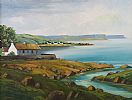 THATCHED COTTAGE ON THE COAST by J.J. O'Neill at Ross's Online Art Auctions