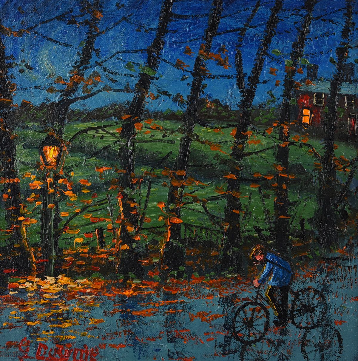 OUT ON THE BIKE by James Downie at Ross's Online Art Auctions