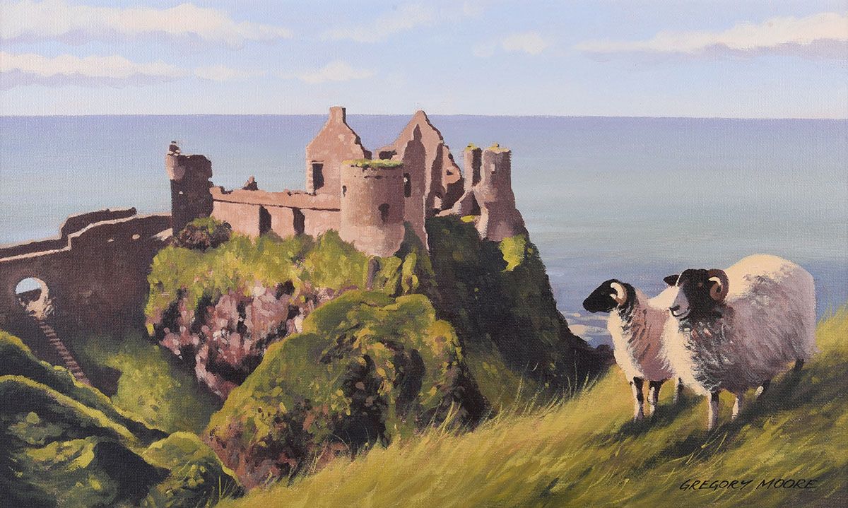 DUNLUCE, COUNTY ANTRIM by Gregory Moore at Ross's Online Art Auctions