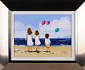 ON THE BEACH WITH BALLOONS by Michelle Carlin at Ross's Online Art Auctions