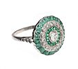 PLATINUM EMERALD AND DIAMOND TARGET RING at Ross's Online Art Auctions