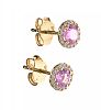 9CT GOLD PINK SAPPHIRE AND DIAMOND EARRINGS at Ross's Online Art Auctions