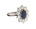 18CT WHITE GOLD SAPPHIRE AND DIAMOND RING 
 at Ross's Online Art Auctions