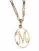 9CT GOLD 'M' NECKLACE at Ross's Online Art Auctions