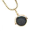 9CT GOLD BLOODSTONE AND AGATE SWIVEL FOB ON 9CT GOLD CHAIN at Ross's Online Art Auctions