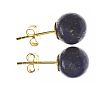 STERLING SILVER GOLD-TONE LAPIS LAZULI EARRINGS
 at Ross's Online Art Auctions