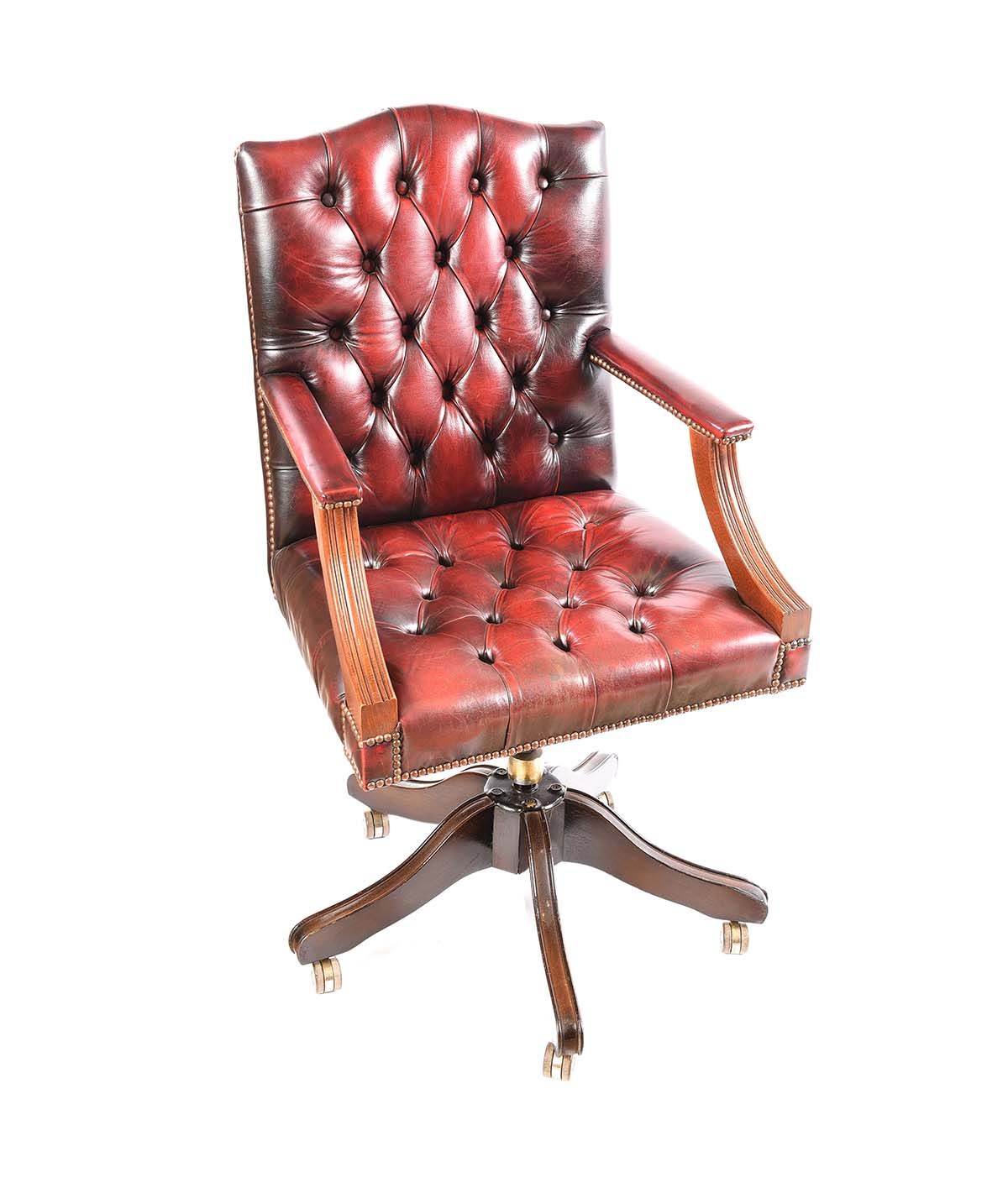 LEATHER DESK CHAIR at Ross's Online Art Auctions