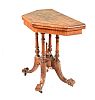 VICTORIAN WALNUT TURN OVER LEAF CARD TABLE at Ross's Online Art Auctions