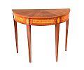 INLAID MAHOGANY DEMI LUNE HALL TABLE at Ross's Online Art Auctions