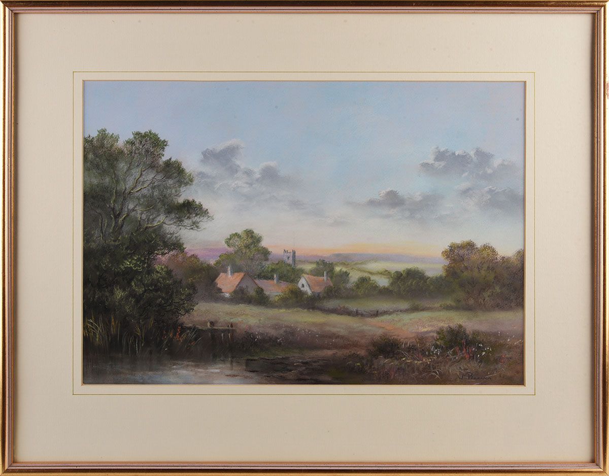 DISTANT FARM HOUSES by Wendy Reeves at Ross's Online Art Auctions