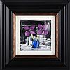 PURPLE FLOWERS IN A BLUE VASE by Colin Flack at Ross's Online Art Auctions