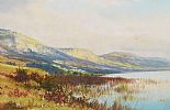 REEDS BY THE EDGE OF THE LOUGH by George Trevor at Ross's Online Art Auctions