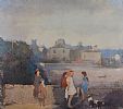 ON THE SEA WALL , NEWCASTLE by Tom Carr HRHA HRUA at Ross's Online Art Auctions