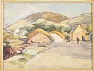 COTTAGES, DONEGAL by Marjorie Henry RUA at Ross's Online Art Auctions