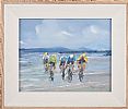 CYCLISTS RACING ON DOWNINGS SEAFRONT by Sean Lorinyenko at Ross's Online Art Auctions