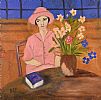 GIRL WITH FLOWERS by Rose Elizabeth Moorcroft at Ross's Online Art Auctions