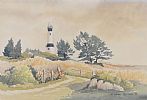 SHROVE LIGHTHOUSE, DONEGAL by Elizabeth Doran at Ross's Online Art Auctions