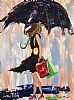 WET DAY SHOPPING by Lorna Millar at Ross's Online Art Auctions