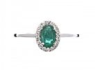 18CT WHITE GOLD EMERALD AND DIAMOND RING at Ross's Online Art Auctions