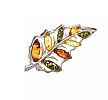 STERLING SILVER AMBER BROOCH at Ross's Online Art Auctions