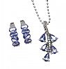 STERLING SILVER TANZANITE NECKLACE AND EARRING SET at Ross's Online Art Auctions