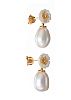 9CT GOLD PLATED PEARL AND SHELL EARRINGS at Ross's Online Art Auctions