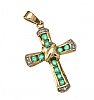 9CT GOLD EMERALD AND DIAMOND PENDANT at Ross's Online Art Auctions