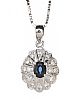 18CT WHITE GOLD SAPPHIRE AND DIAMOND RING, EARRINGS, PENDANT & CHAIN at Ross's Online Art Auctions