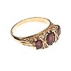 9CT GOLD GARNET AND CLEAR STONE RING at Ross's Online Art Auctions