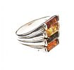 STERLING SILVER AMBER RING at Ross's Online Art Auctions