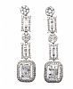 18CT WHITE GOLD DIAMOND DROP EARRINGS at Ross's Online Art Auctions