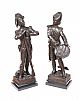 LARGE PAIR MILITARY BRONZE FIGURES at Ross's Online Art Auctions